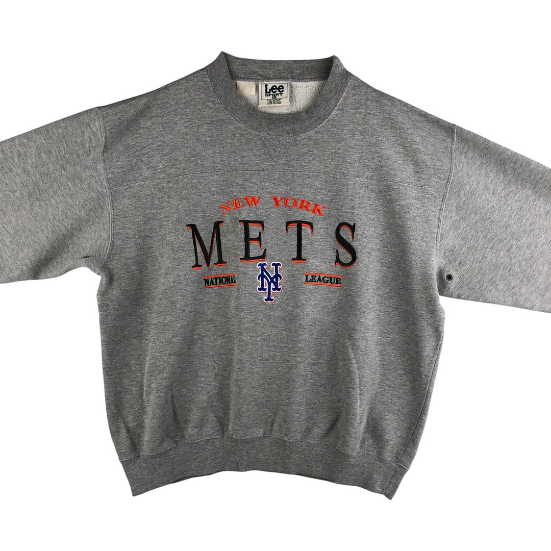 2000'S Lee SPORT MLB New York Mets Sweatshirt, Men's Size L polyester gray type Vintage Second Hand