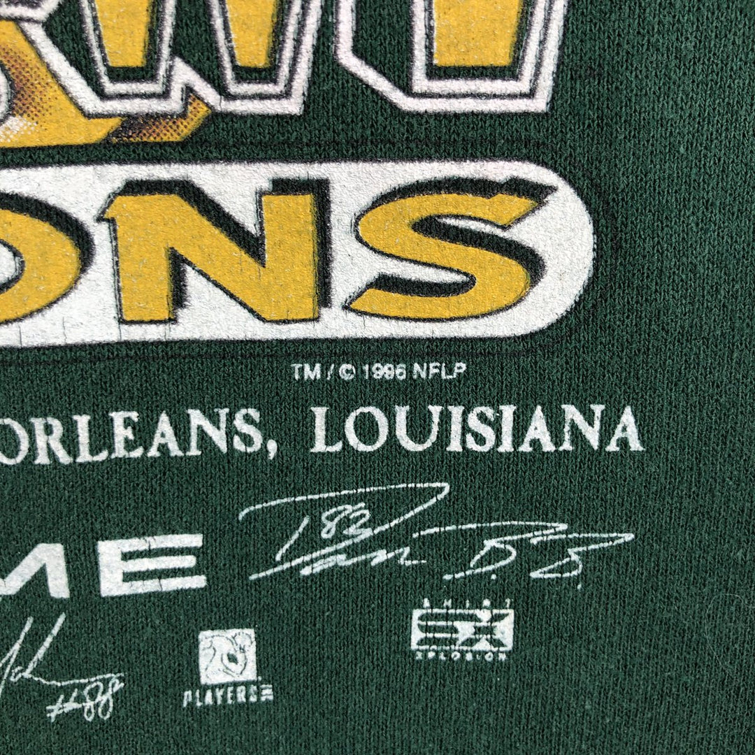 Vintage 90'S SANTEE NFL Green Bay Packers Print Sweatshirt, Made in USA, Men's Size L cotton Green type dark green Vintage Second Hand