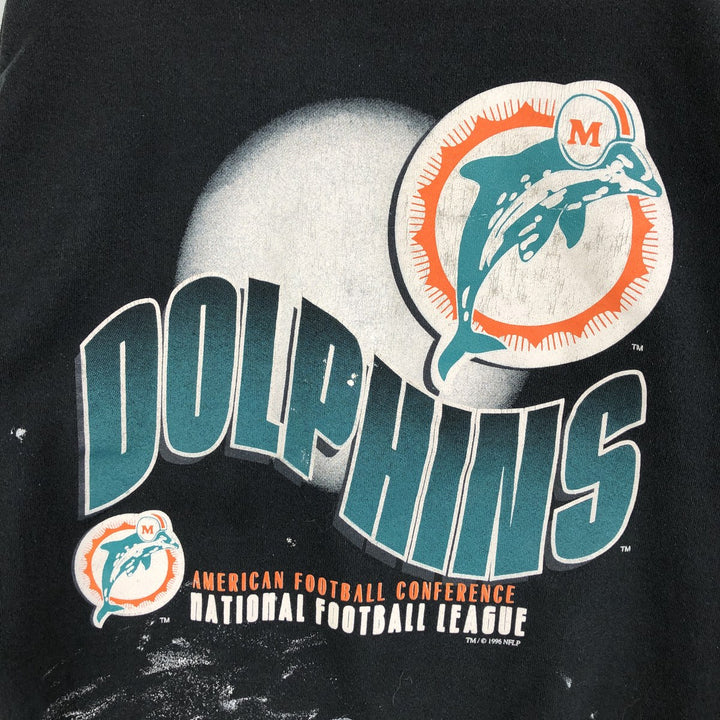 Vintage 90'S Chalk Line NFL Miami Dolphins Print Sweatshirt, Made in USA, Men's Size Large cotton black type Vintage Second Hand