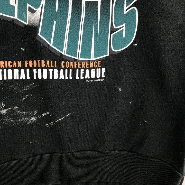 Vintage 90'S Chalk Line NFL Miami Dolphins Print Sweatshirt, Made in USA, Men's Size Large cotton black type Vintage Second Hand