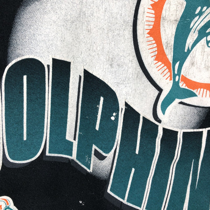 Vintage 90'S Chalk Line NFL Miami Dolphins Print Sweatshirt, Made in USA, Men's Size Large cotton black type Vintage Second Hand