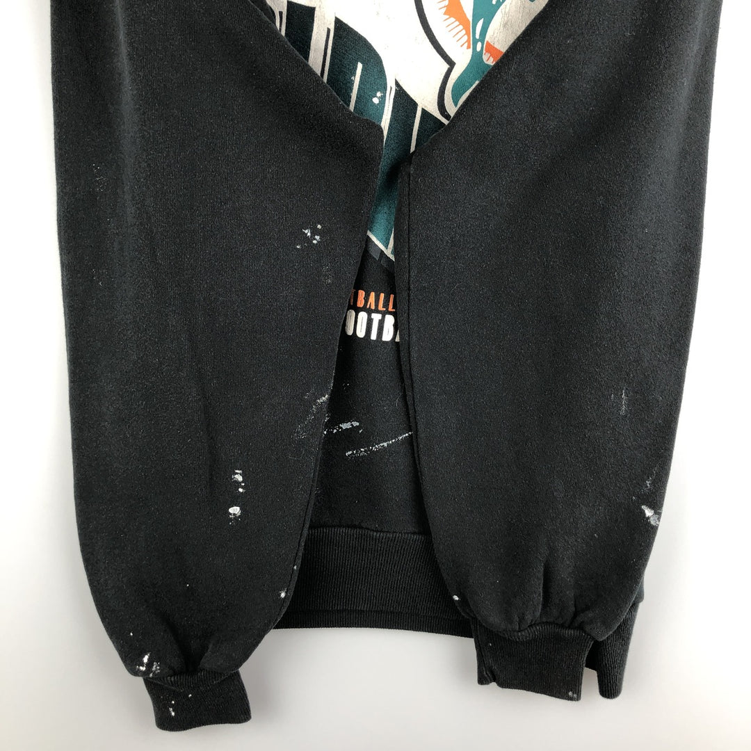 Vintage 90'S Chalk Line NFL Miami Dolphins Print Sweatshirt, Made in USA, Men's Size Large cotton black type Vintage Second Hand