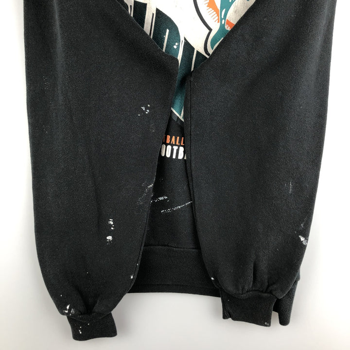 Vintage 90'S Chalk Line NFL Miami Dolphins Print Sweatshirt, Made in USA, Men's Size Large cotton black type Vintage Second Hand