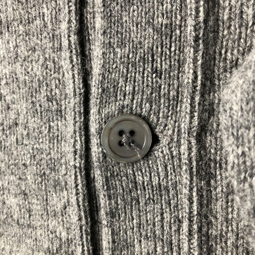 Ralph Lauren POLO by Ralph Lauren wool knit cardigan, men's size L Lamb wool gray type Vintage Second Hand
