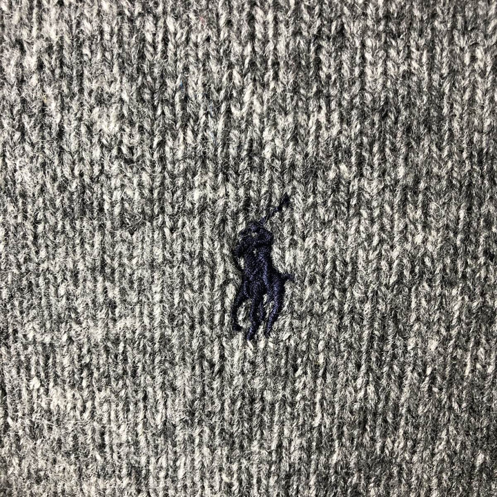 Ralph Lauren POLO by Ralph Lauren wool knit cardigan, men's size L Lamb wool gray type Vintage Second Hand