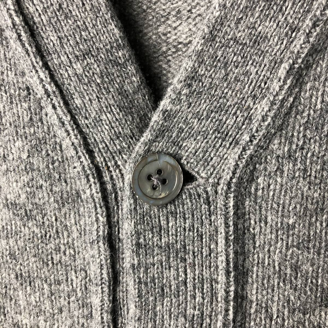 Ralph Lauren POLO by Ralph Lauren wool knit cardigan, men's size L Lamb wool gray type Vintage Second Hand