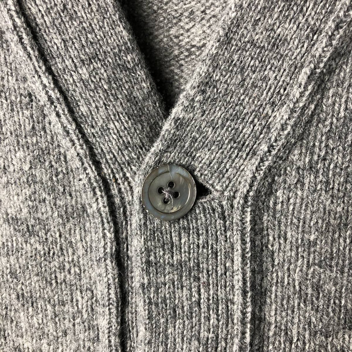 Ralph Lauren POLO by Ralph Lauren wool knit cardigan, men's size L Lamb wool gray type Vintage Second Hand