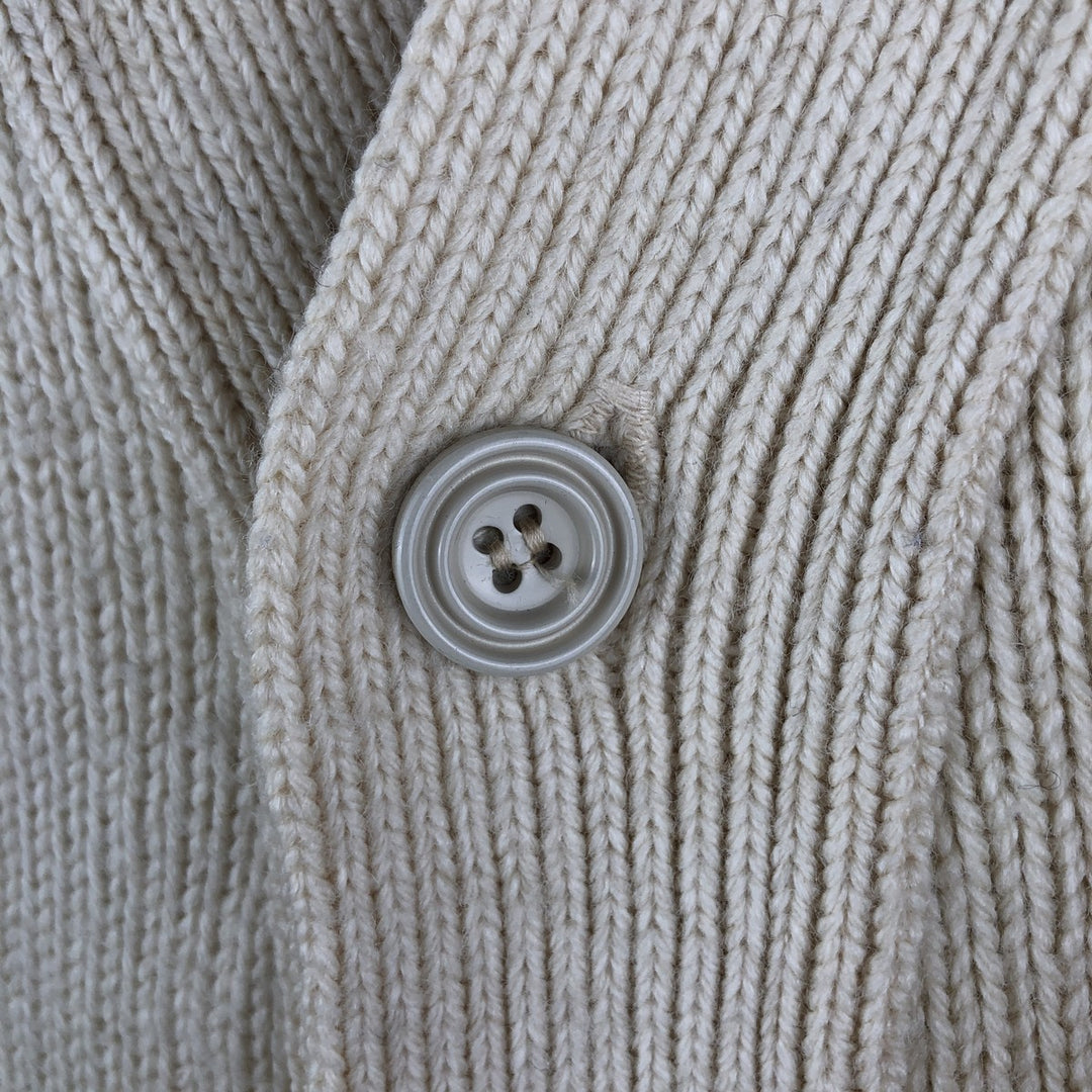 Vintage LLBean wool knit cardigan from the 1980'S to 1990s, made in the USA, size M. wool Beige type Vintage Second Hand