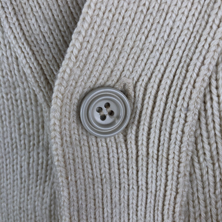 Vintage LLBean wool knit cardigan from the 1980'S to 1990s, made in the USA, size M. wool Beige type Vintage Second Hand