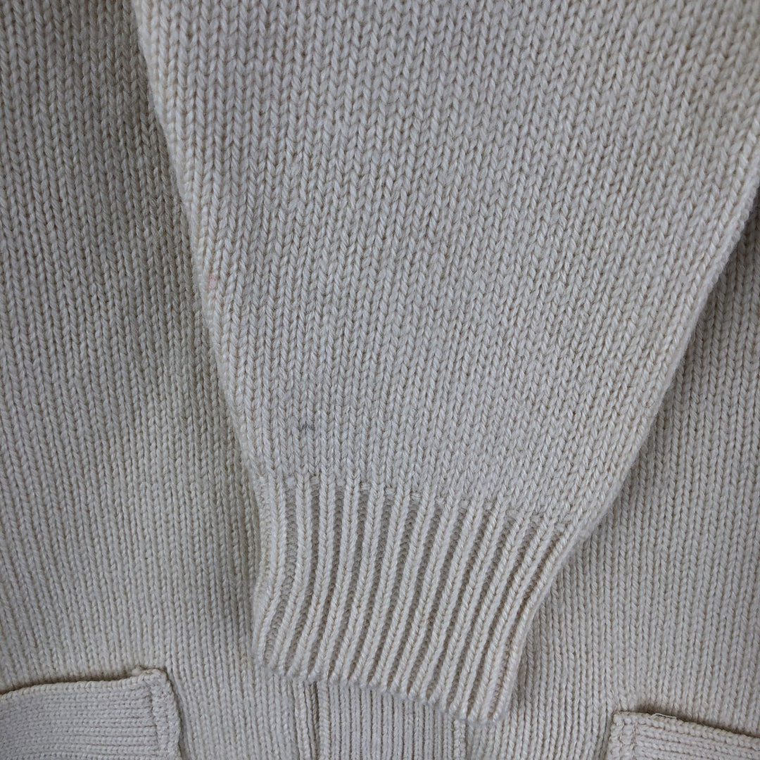 Vintage LLBean wool knit cardigan from the 1980'S to 1990s, made in the USA, size M. wool Beige type Vintage Second Hand