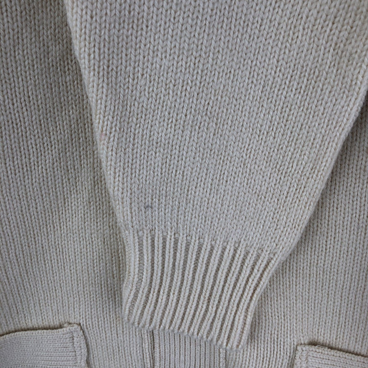 Vintage LLBean wool knit cardigan from the 1980'S to 1990s, made in the USA, size M. wool Beige type Vintage Second Hand