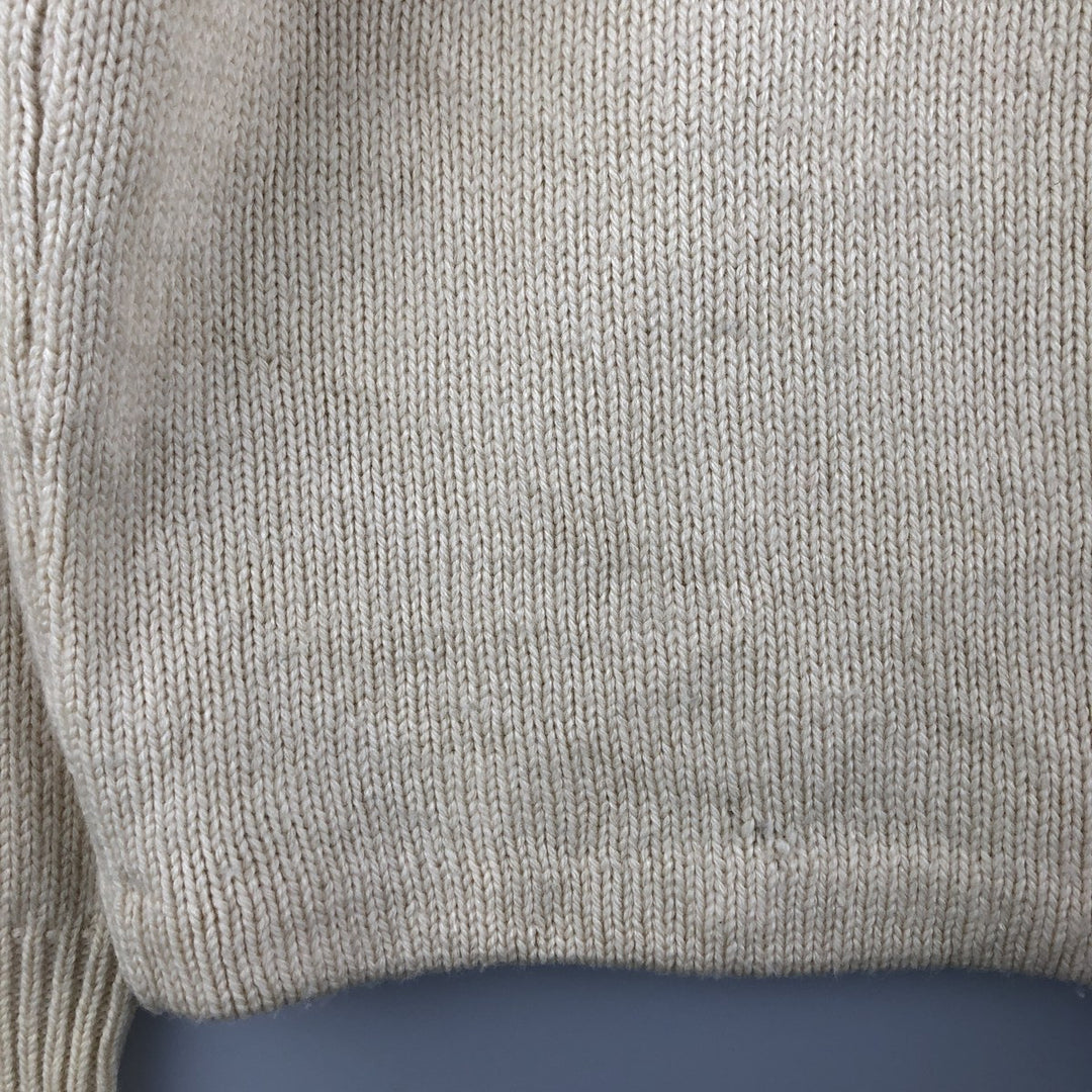 Vintage LLBean wool knit cardigan from the 1980'S to 1990s, made in the USA, size M. wool Beige type Vintage Second Hand