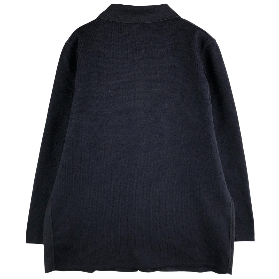 Burberry's OF LONDON wool knit cardigan, men's size S, with collar Merino wool navy blue type Vintage Second Hand