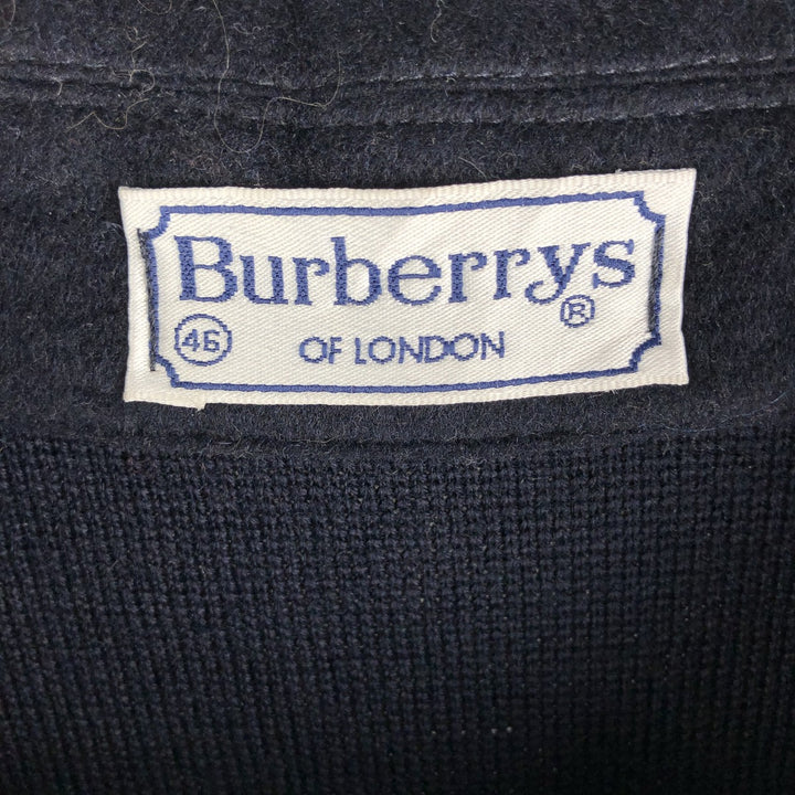 Burberry's OF LONDON wool knit cardigan, men's size S, with collar Merino wool navy blue type Vintage Second Hand