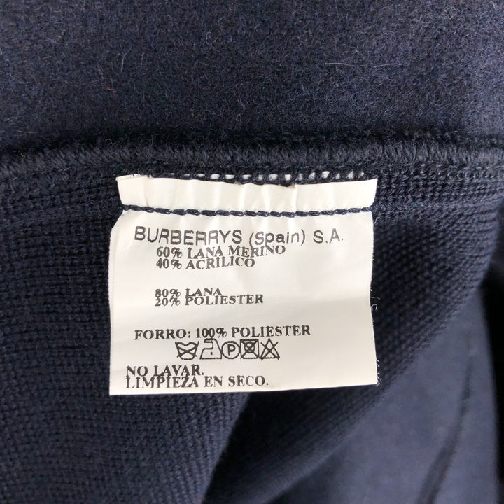 Burberry's OF LONDON wool knit cardigan, men's size S, with collar Merino wool navy blue type Vintage Second Hand