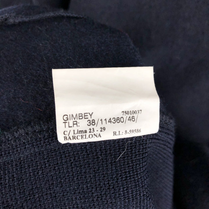 Burberry's OF LONDON wool knit cardigan, men's size S, with collar Merino wool navy blue type Vintage Second Hand