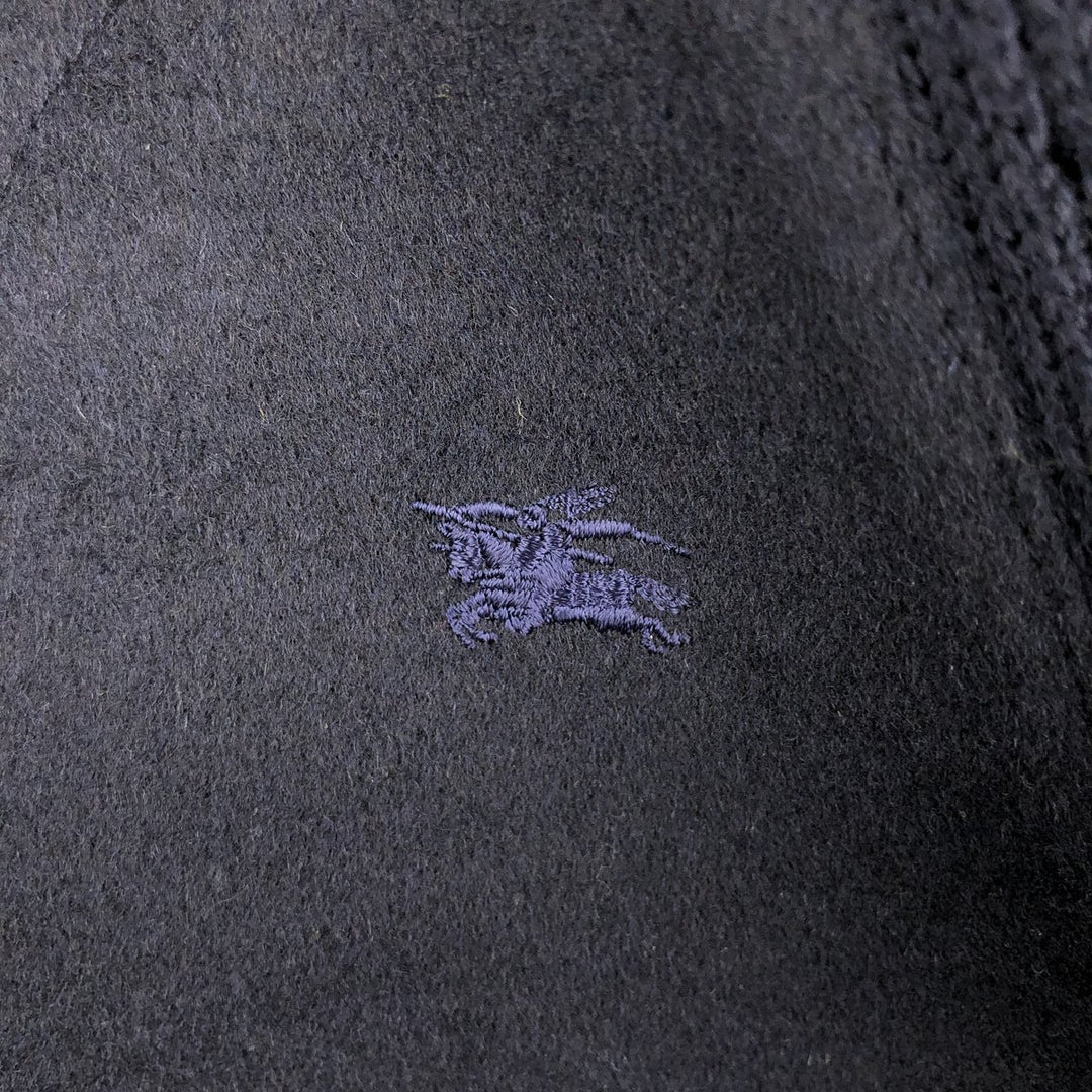 Burberry's OF LONDON wool knit cardigan, men's size S, with collar Merino wool navy blue type Vintage Second Hand