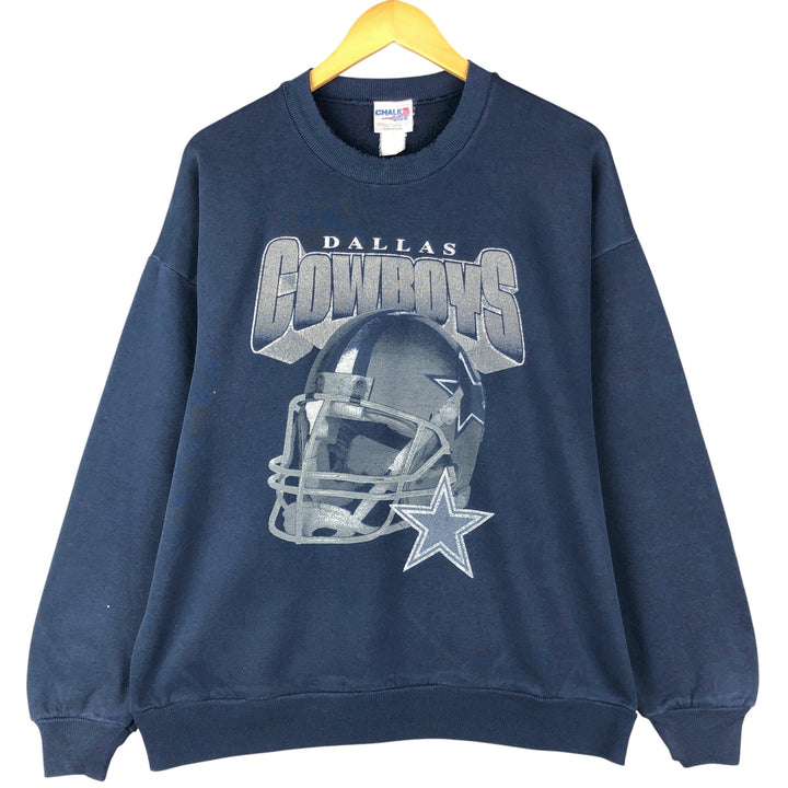 Vintage 90'S Chalk Line NFL Dallas Cowboys Print Sweatshirt, Men's Size XL unclear navy blue type Vintage Second Hand