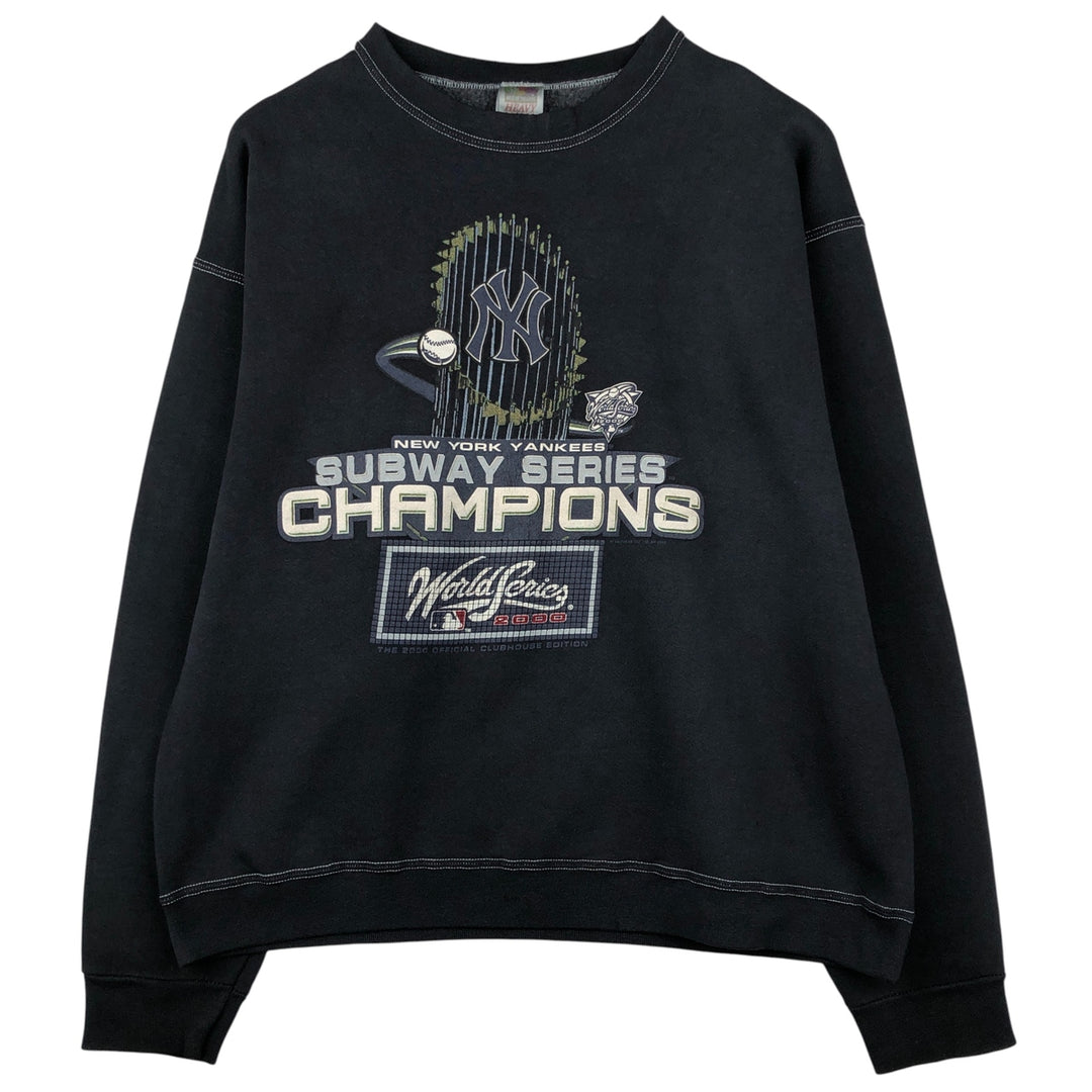 2000'S Fruit of the Loom MLB New York Yankees Print Sweatshirt, Men's Size XL cotton black type Vintage Second Hand