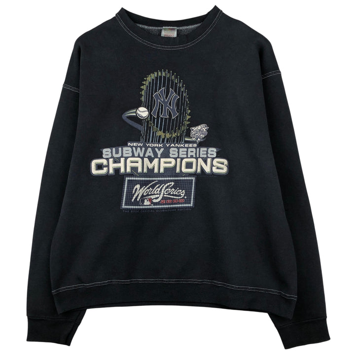 2000'S Fruit of the Loom MLB New York Yankees Print Sweatshirt, Men's Size XL cotton black type Vintage Second Hand