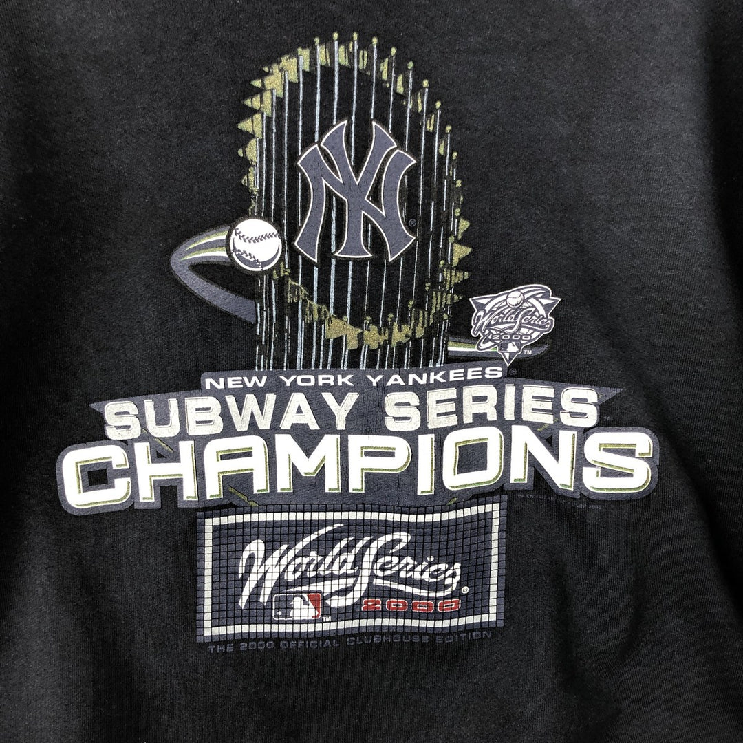 2000'S Fruit of the Loom MLB New York Yankees Print Sweatshirt, Men's Size XL cotton black type Vintage Second Hand