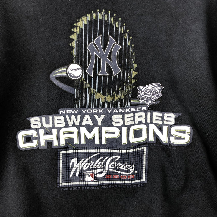 2000'S Fruit of the Loom MLB New York Yankees Print Sweatshirt, Men's Size XL cotton black type Vintage Second Hand