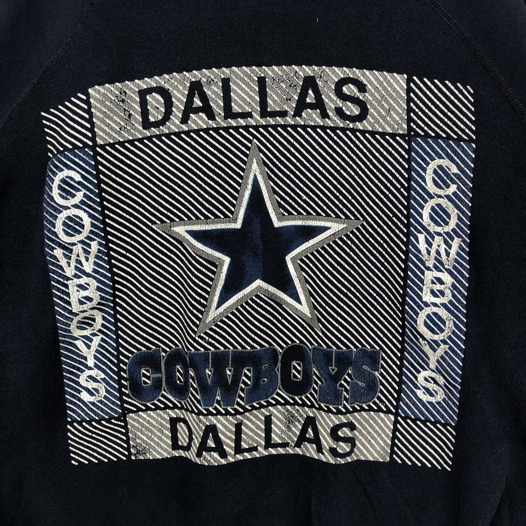 Vintage 70s-80'S Altex NFL Dallas Cowboys Print Sweatshirt, Made in USA, Men's Size Large cotton navy blue type Vintage Second Hand