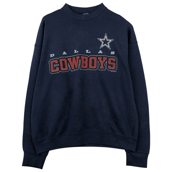 Vintage 90'S Dallas Cowboys NFL print sweatshirt, Made in USA, Men's XL polyester navy blue type Vintage Second Hand