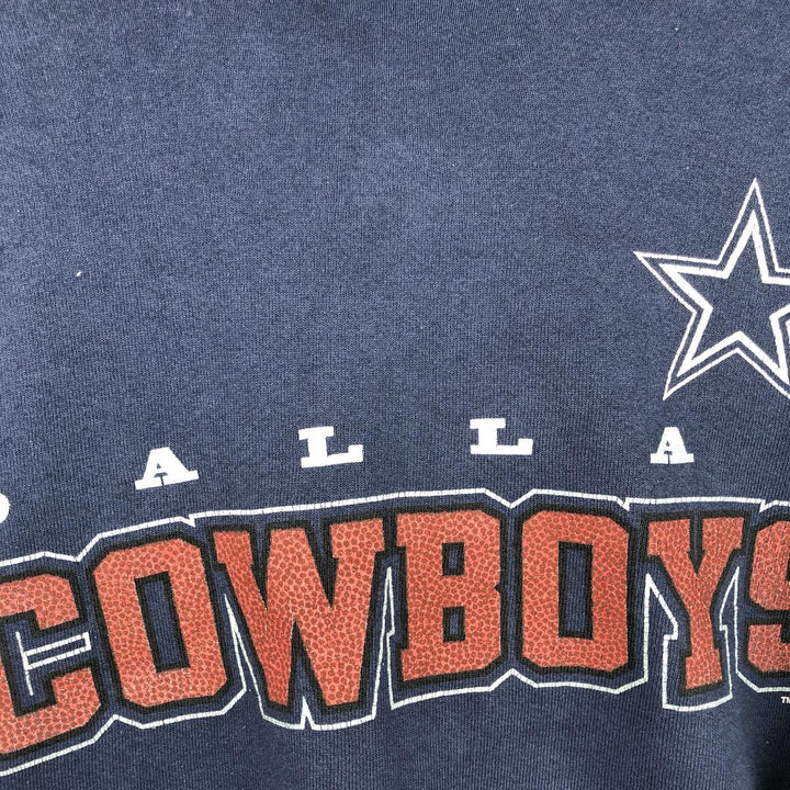 Vintage 90'S Dallas Cowboys NFL print sweatshirt, Made in USA, Men's XL polyester navy blue type Vintage Second Hand