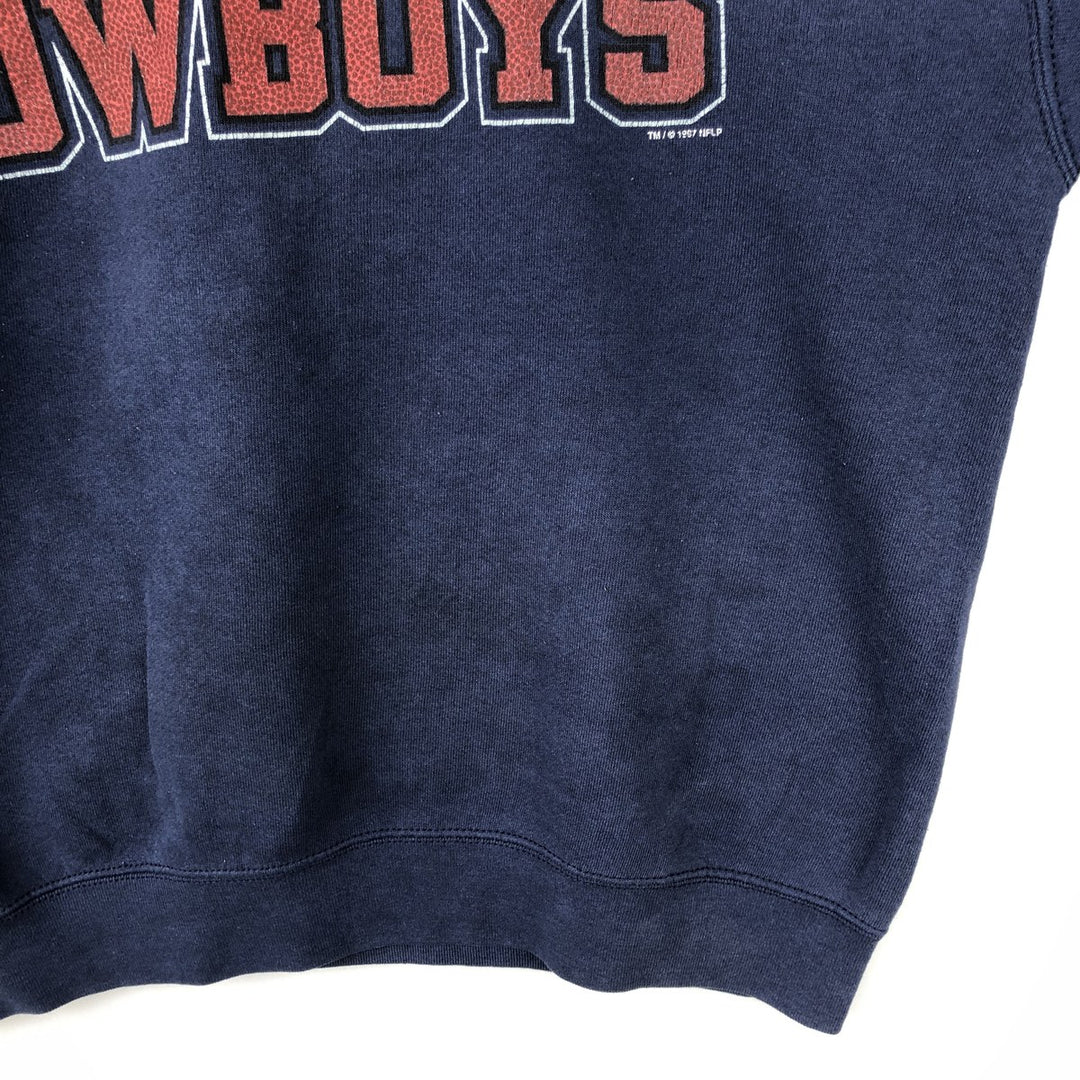 Vintage 90'S Dallas Cowboys NFL print sweatshirt, Made in USA, Men's XL polyester navy blue type Vintage Second Hand