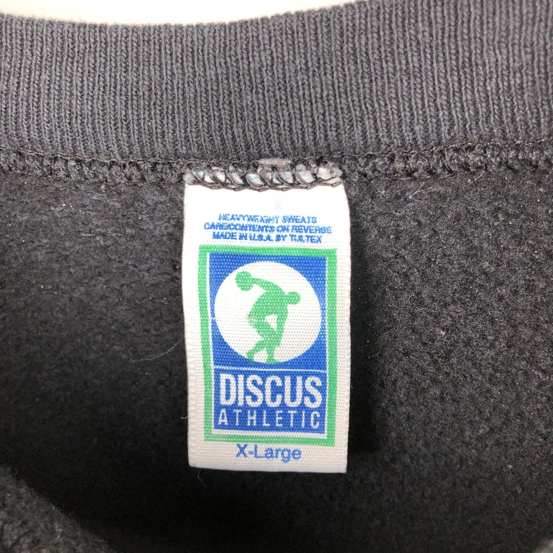 Vintage 1980'S Discus Athletic print sweatshirt, made in the USA, men's size XL cotton black type Vintage Second Hand