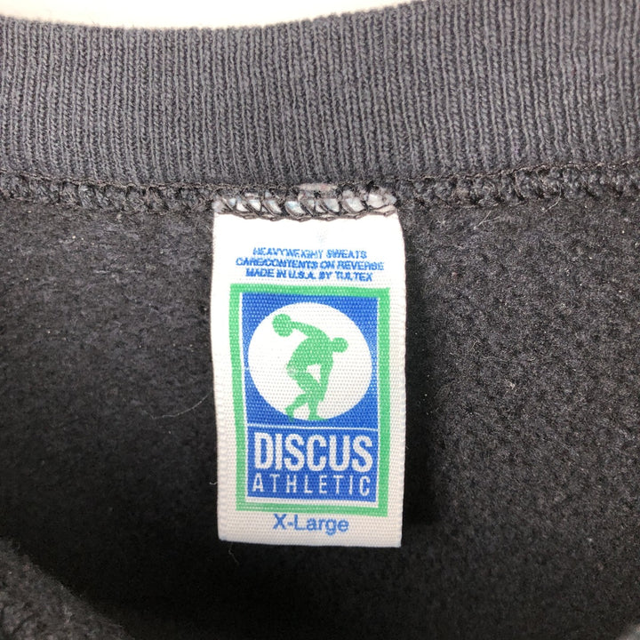Vintage 1980'S Discus Athletic print sweatshirt, made in the USA, men's size XL cotton black type Vintage Second Hand