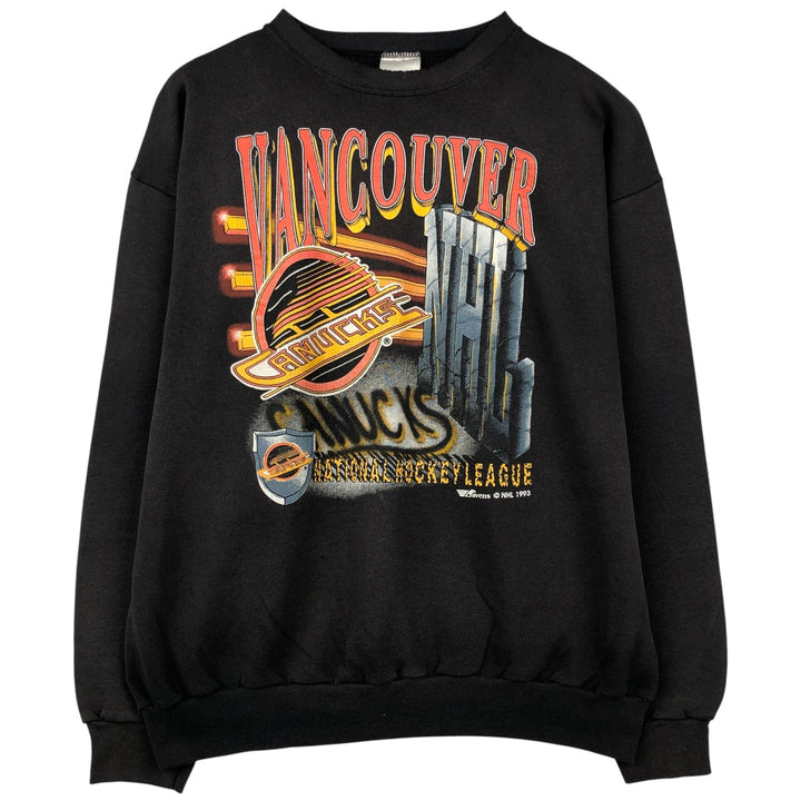 Vintage Havens NHL Vancouver Canucks Print Sweatshirt, Made in USA, Men's Size Large cotton black type Vintage Second Hand