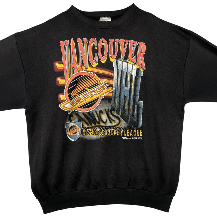 Vintage Havens NHL Vancouver Canucks Print Sweatshirt, Made in USA, Men's Size Large cotton black type Vintage Second Hand