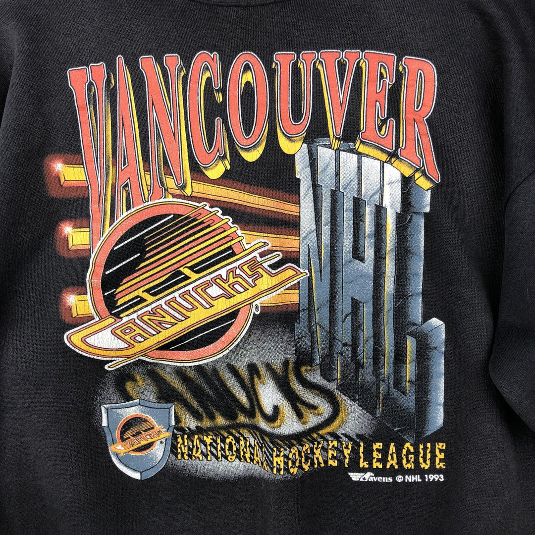 Vintage Havens NHL Vancouver Canucks Print Sweatshirt, Made in USA, Men's Size Large cotton black type Vintage Second Hand