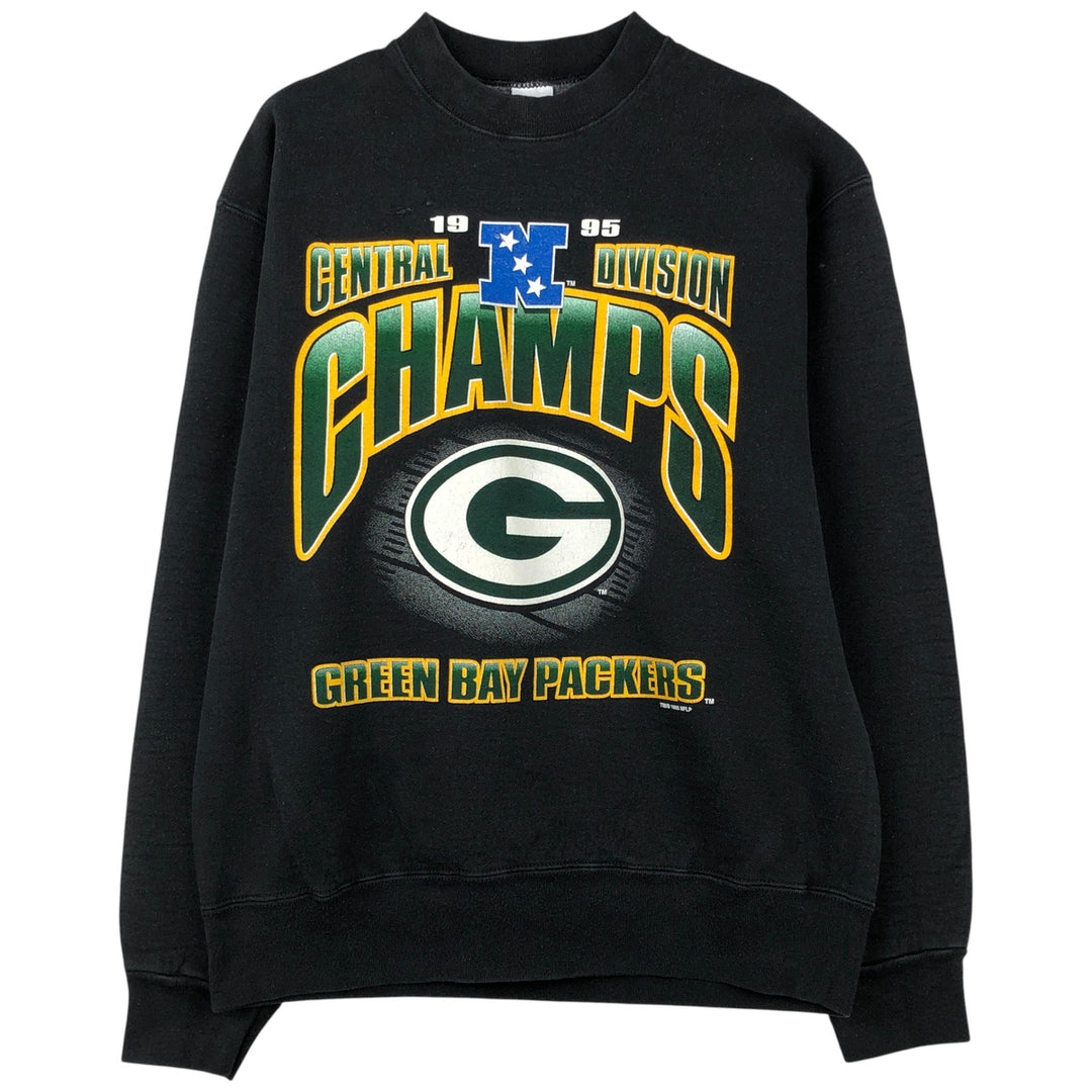 Vintage 90'S SALEM NFL Green Bay Packers Print Sweatshirt, Made in USA, Men's Size L cotton black type Vintage Second Hand