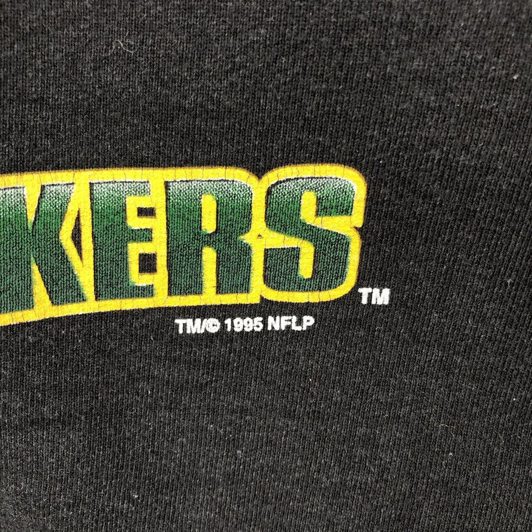 Vintage 90'S SALEM NFL Green Bay Packers Print Sweatshirt, Made in USA, Men's Size L cotton black type Vintage Second Hand