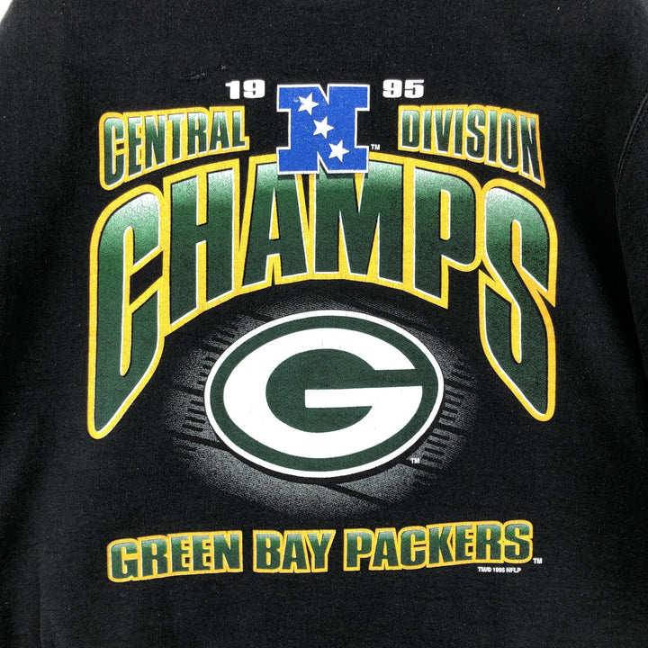 Vintage 90'S SALEM NFL Green Bay Packers Print Sweatshirt, Made in USA, Men's Size L cotton black type Vintage Second Hand