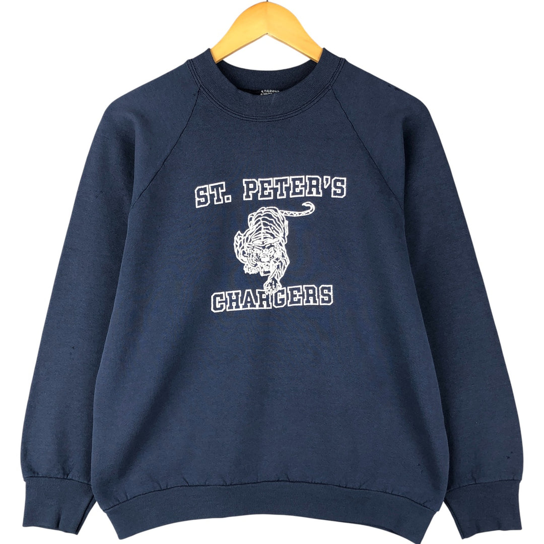 Vintage 1990'S Fruit of the Loom print sweatshirt, made in the USA, size L, men's cotton navy blue type Vintage Second Hand