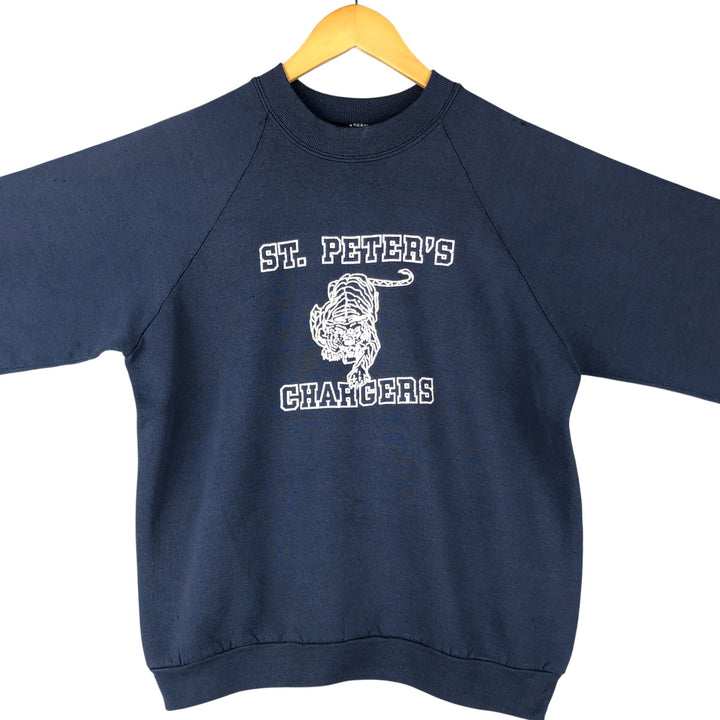 Vintage 1990'S Fruit of the Loom print sweatshirt, made in the USA, size L, men's cotton navy blue type Vintage Second Hand