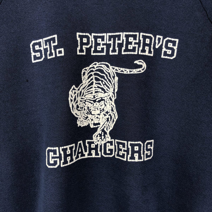 Vintage 1990'S Fruit of the Loom print sweatshirt, made in the USA, size L, men's cotton navy blue type Vintage Second Hand