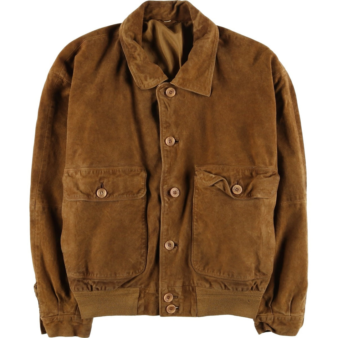 conbipel suede leather jacket, men's size XL, vintage Genuine Leather Suede Leather brown type Vintage Second Hand