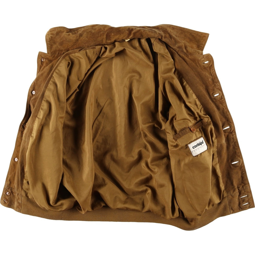 conbipel suede leather jacket, men's size XL, vintage Genuine Leather Suede Leather brown type Vintage Second Hand