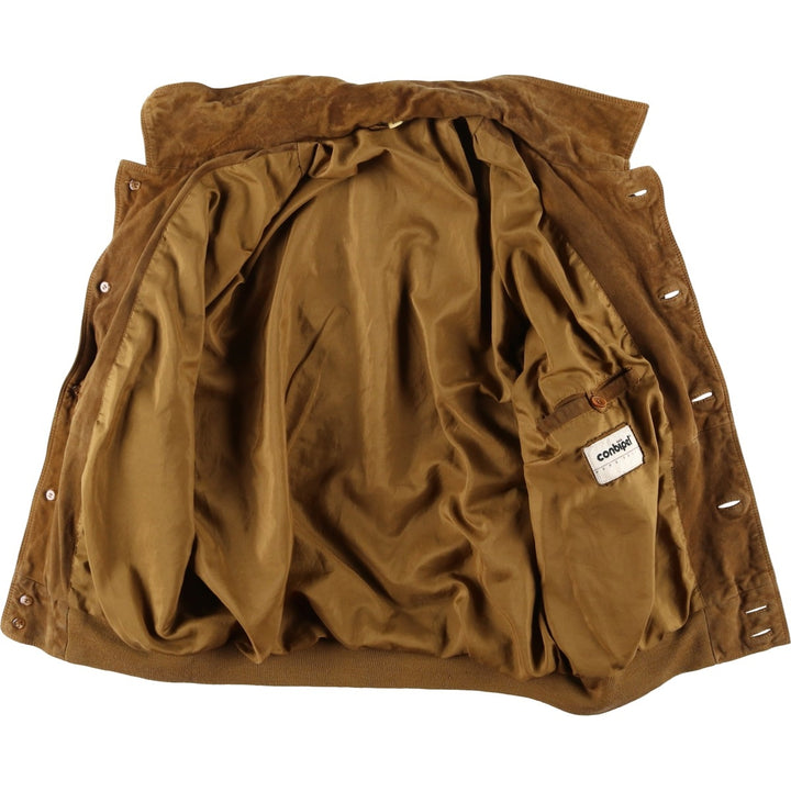 conbipel suede leather jacket, men's size XL, vintage Genuine Leather Suede Leather brown type Vintage Second Hand