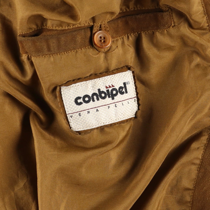 conbipel suede leather jacket, men's size XL, vintage Genuine Leather Suede Leather brown type Vintage Second Hand