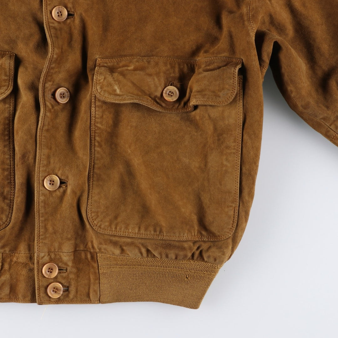 conbipel suede leather jacket, men's size XL, vintage Genuine Leather Suede Leather brown type Vintage Second Hand
