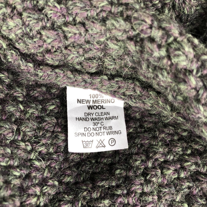 Shades of Aran Fisherman Aran Knit Sweater, Made in Ireland, Men's Size M Merino wool Khaki type Vintage Second Hand