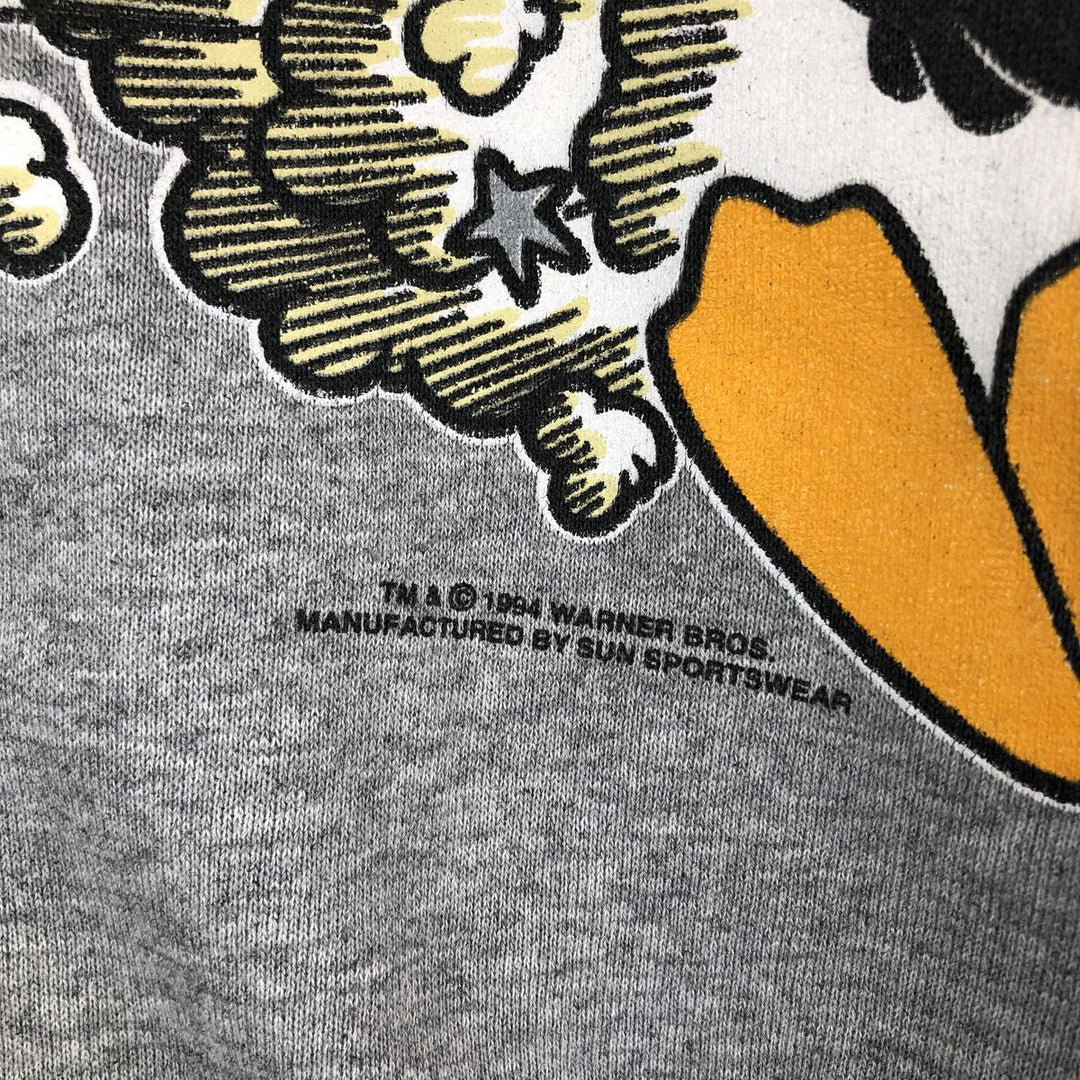 90'S SUN Looney Tunes NFL Dallas Cowboys Character Sweatshirt, Men's Size XL unclear gray type Vintage Second Hand
