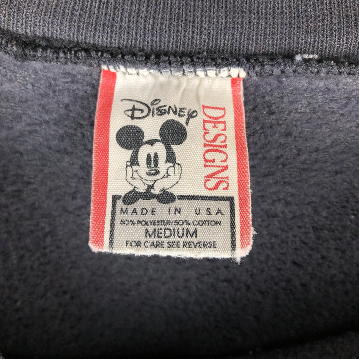 Vintage 90'S Disney Mickey Mouse character sweatshirt, made in the USA, size M, men's polyester black type Vintage Second Hand