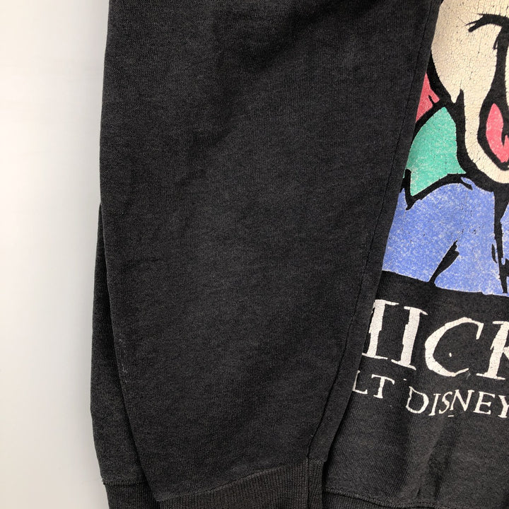 Vintage 90'S Disney Mickey Mouse character sweatshirt, made in the USA, size M, men's polyester black type Vintage Second Hand